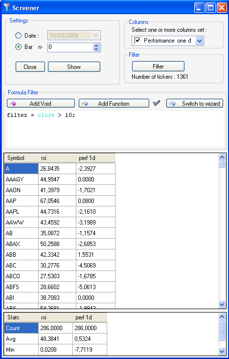 Quantshare - Basic Technical Screening